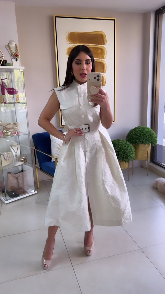 Brocado Midi Dress