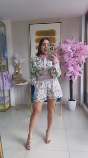 Floral Crochet Short Set