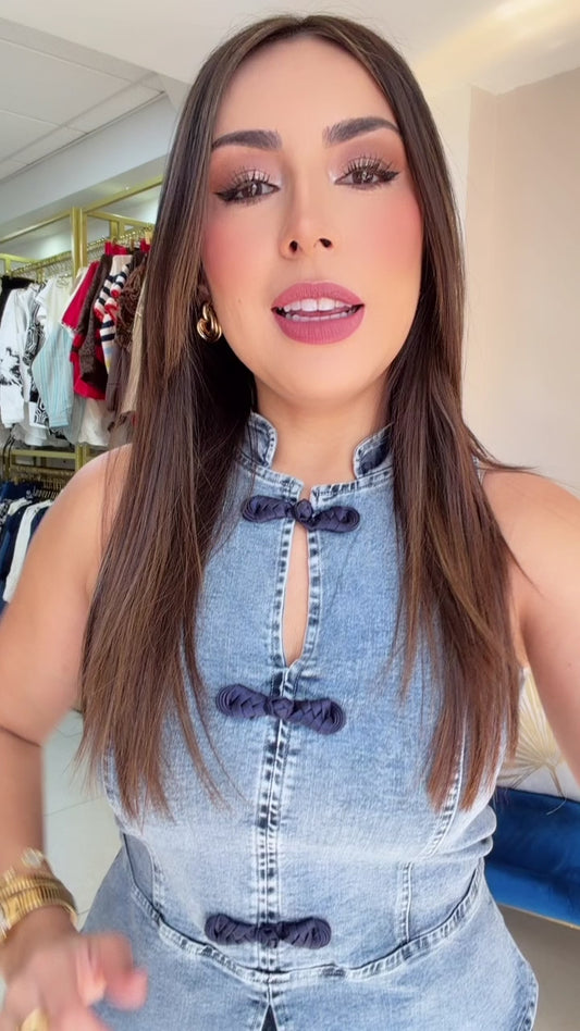 Denim Pepplum Top