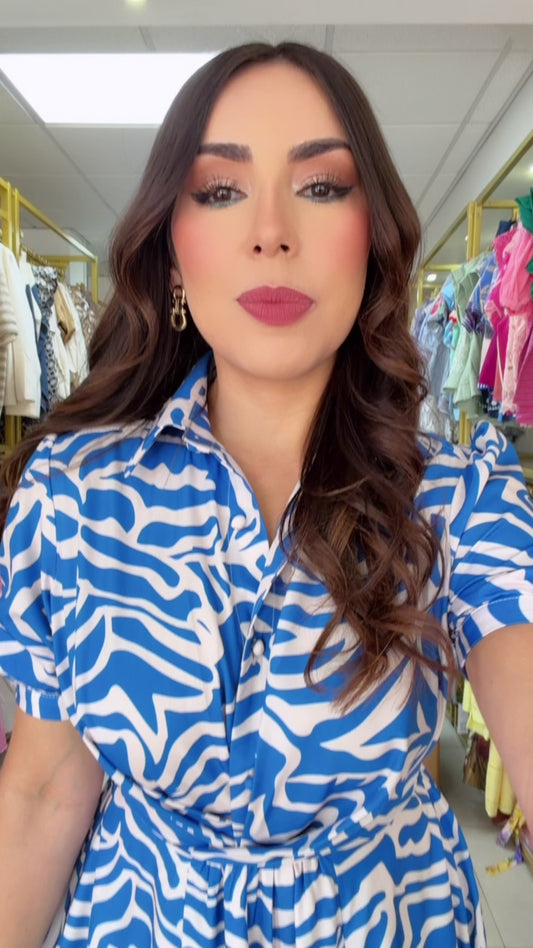 Blue Floral Long Dress