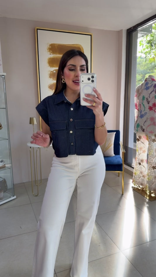 Denim Pocket Top