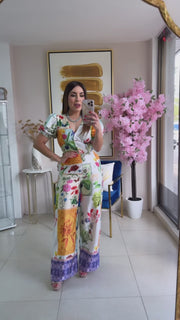 Multi Print Pant Set