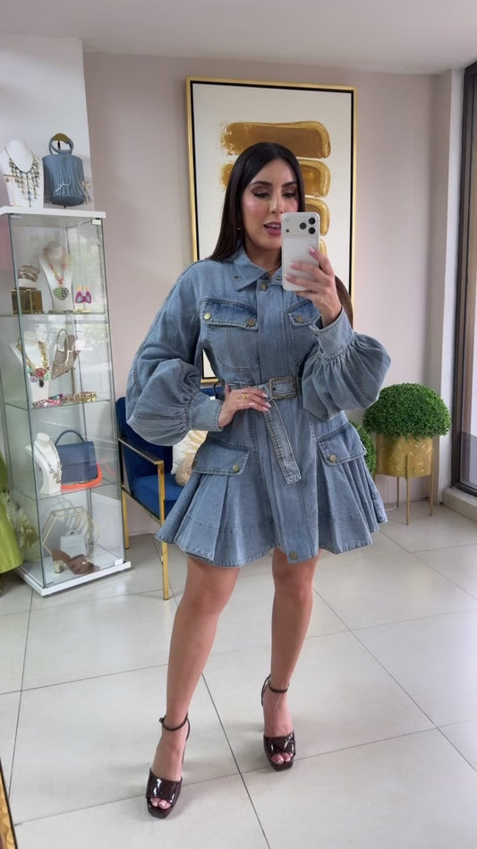 Light Denim Short Dress
