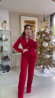 Red Blazer & Pant Set