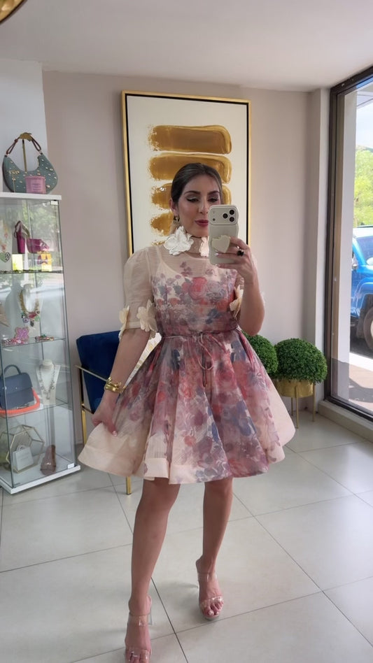 Vintage Floral Short Dress
