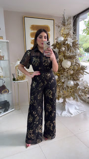 Black & Gold Pant Set