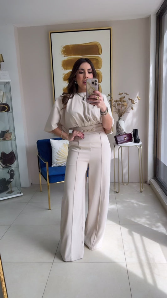 Cream Jumpsuit