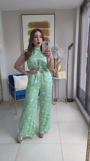 Green Floral Pant Set