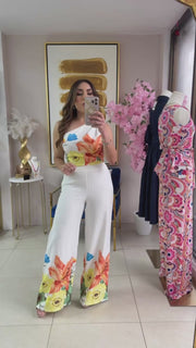 Floral Crop & Pant Set