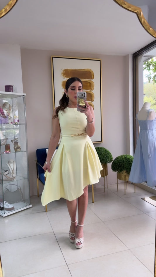 Yellow Assymetric Dress