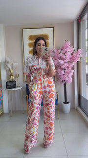 Floral Print Set Orange
