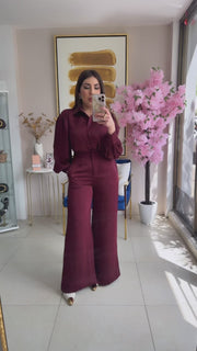 Wine Top & Pant Set