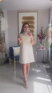 Cream Flowers Dress