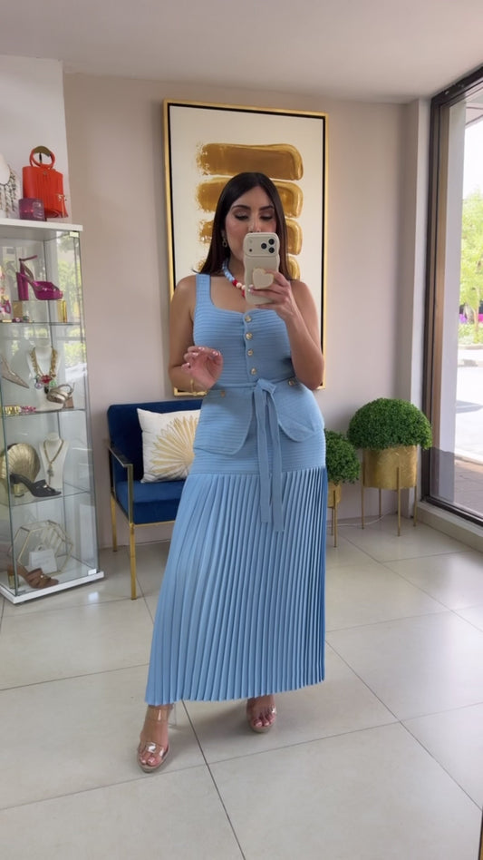 Blue Skirt Set