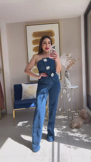 Jewel Denim Jumpsuit