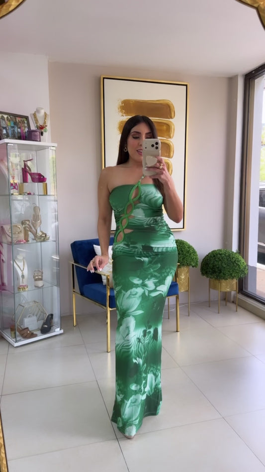 Green Floral Dress