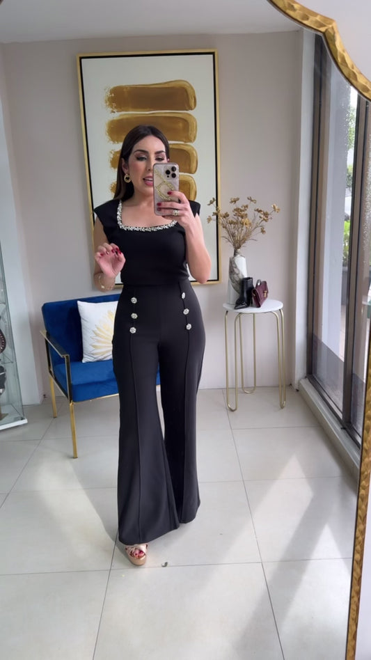 Rhinestones Pant Set