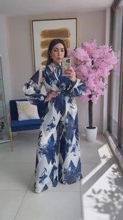 Blue Floral Jumpsuit