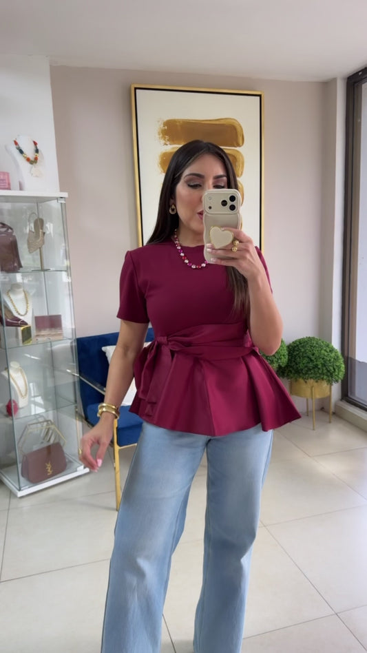 Burgundy Bow Top