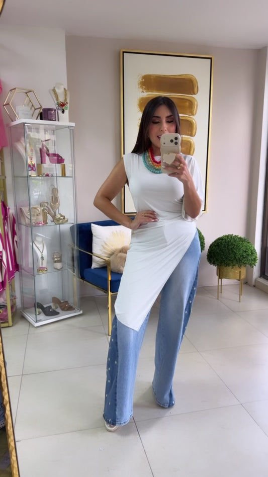 White Assymetric Top
