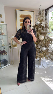 Black & Black Pant Set