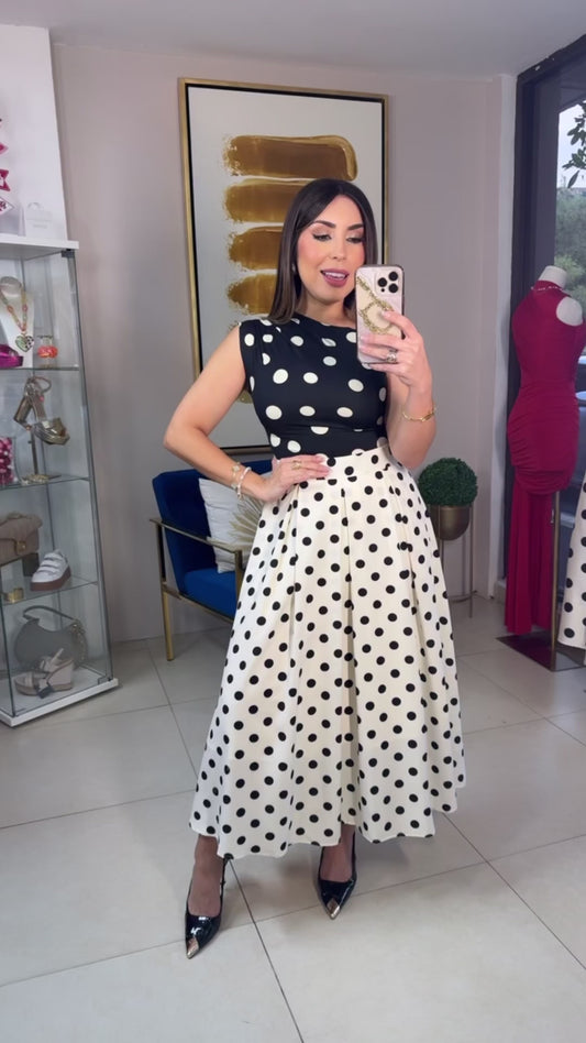 Bodysuit Polkadots and Skirt Set