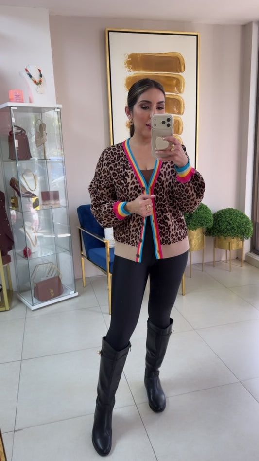 Animal Print Cardigan