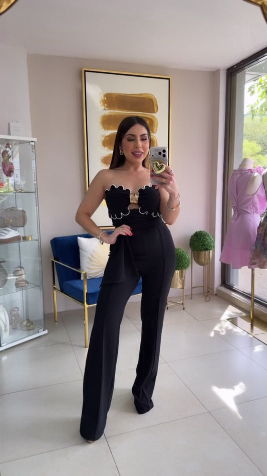 Black Ruffle Jumpsuit