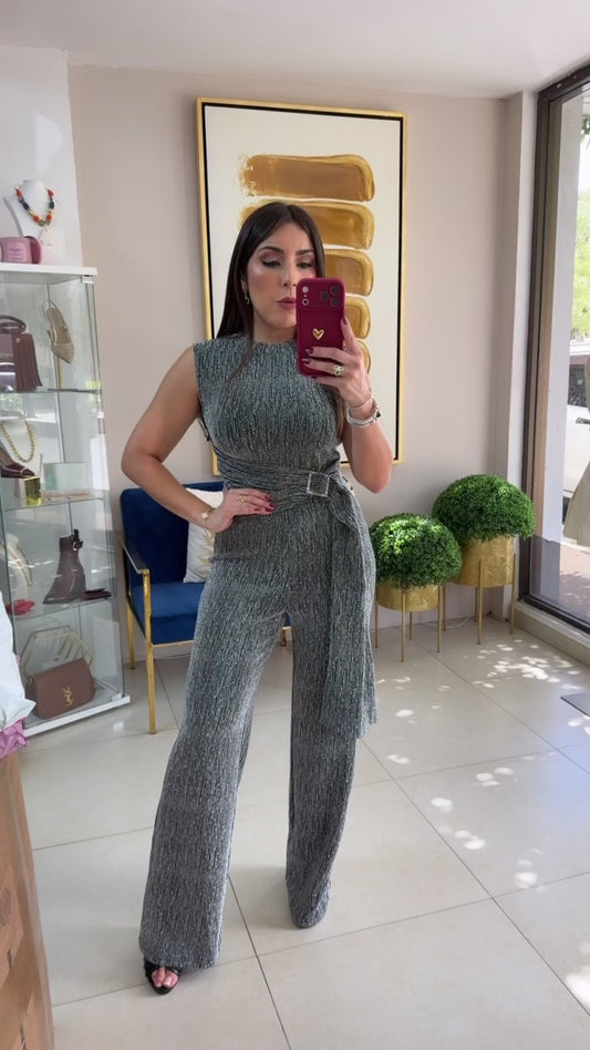 Silver Glitter Jumpsuit
