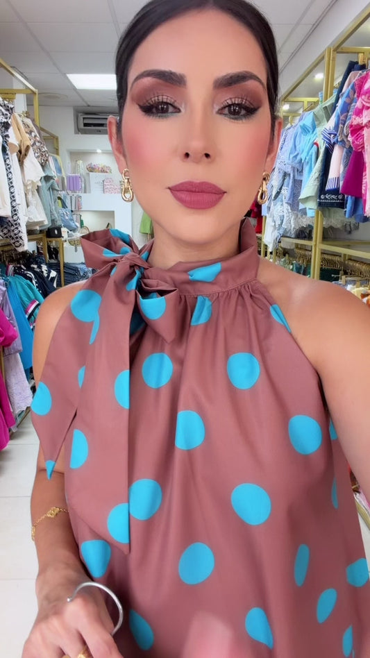 Brown Polka Dress