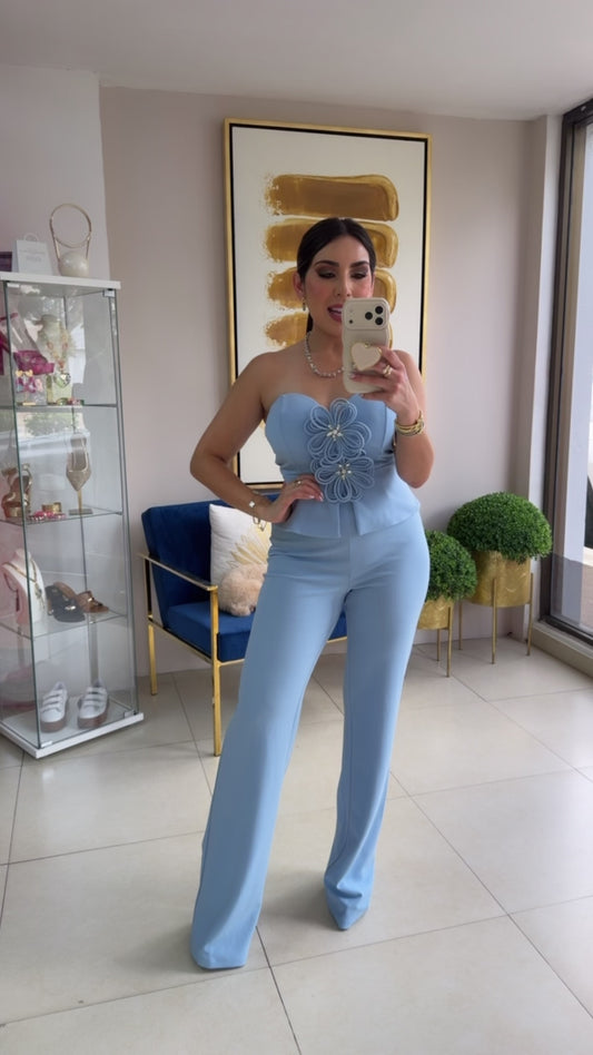 Blue Flower Jumpsuit