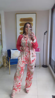 Coral & Lace Floral Set