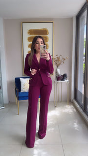 Wine Blazer & Pant Set