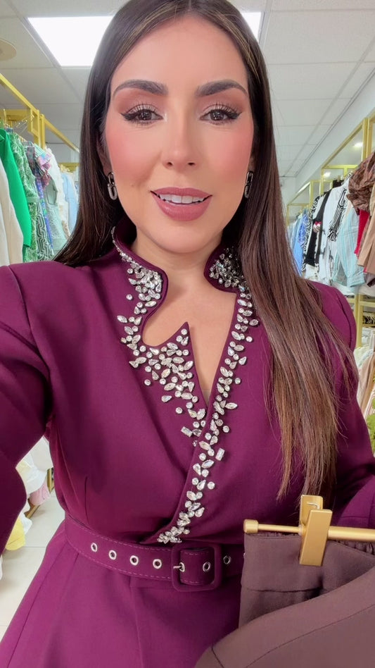 Rhinestones Berry Blazer Set