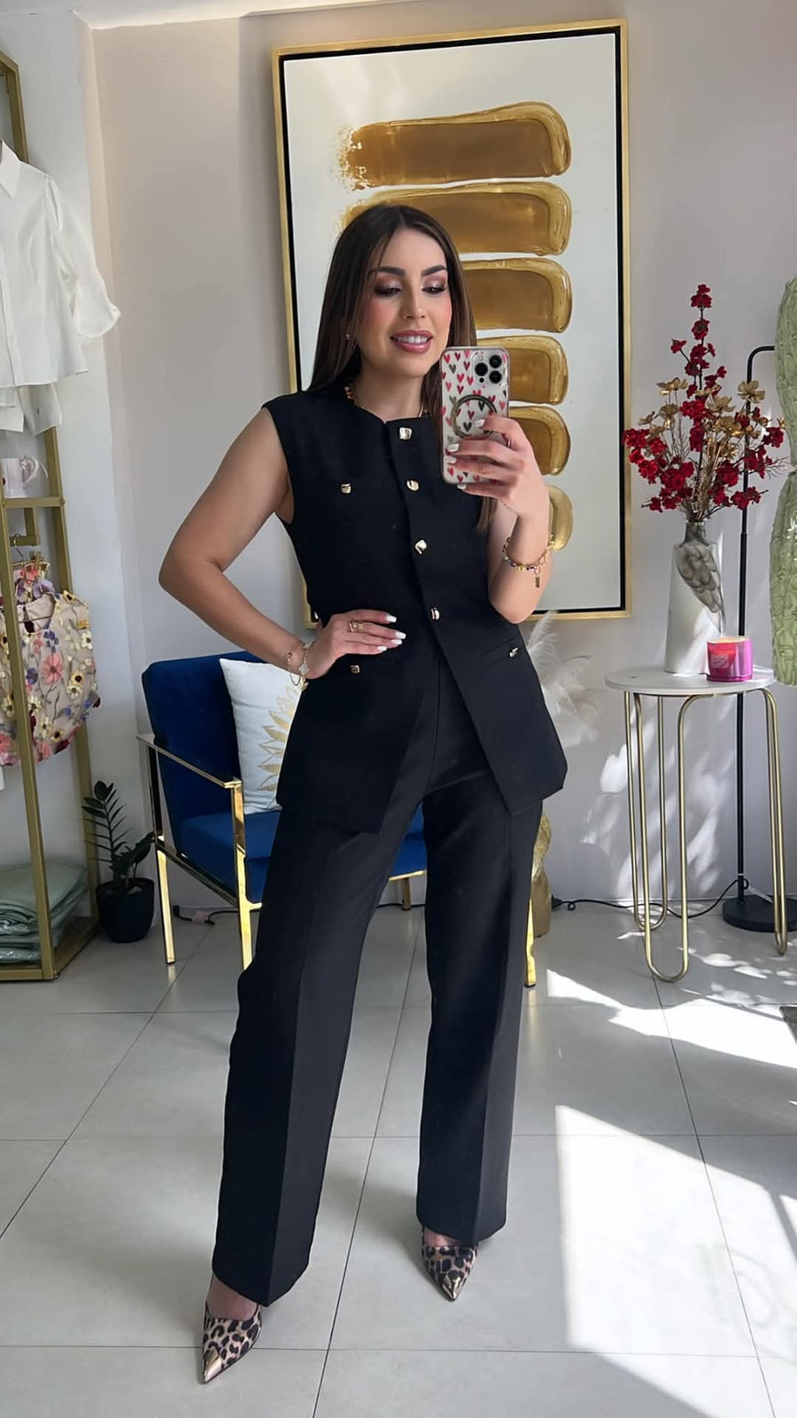 Sleveless Vest Set